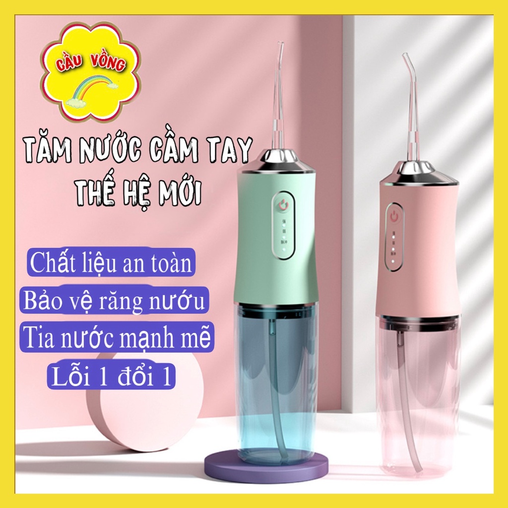 Máy Tăm Nước Cầm Tay Oral Irrigator - Tăm Nước Vệ Sinh Răng Miệng Siêu Sạch Bản Quốc Tế Chuẩn Châu Âu - 3 Chế Độ Xịt