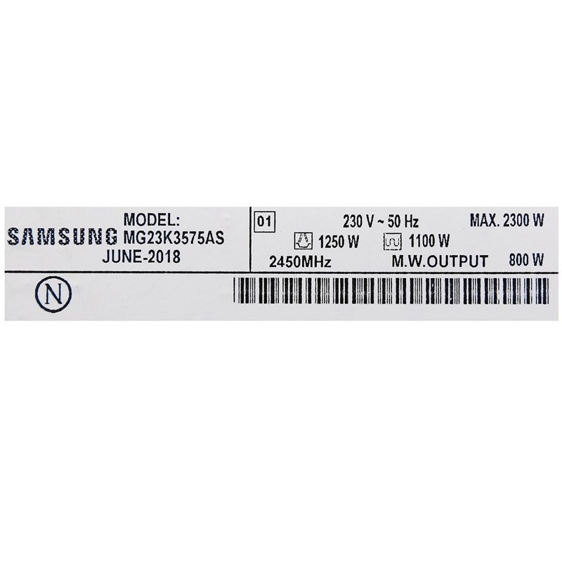 Đĩa quay lò vi sóng Samsung MG23K3575AS/SV-N (23 lít) (Hàng thay thế)