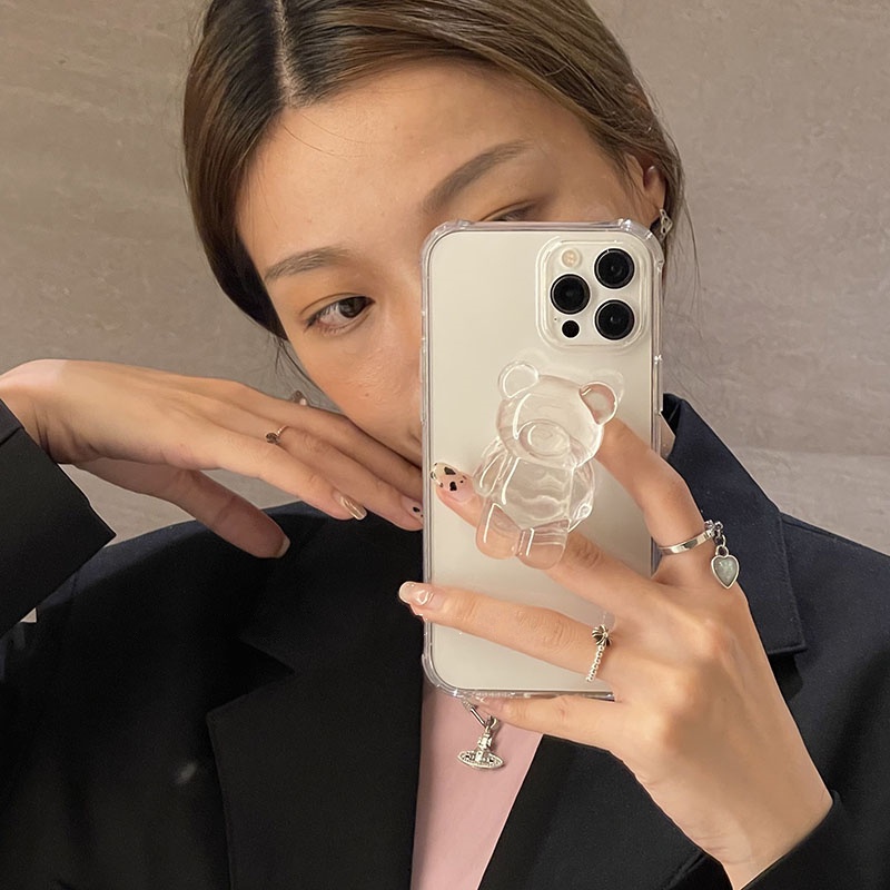 Giá Đỡ Điện Thoại Hình Chú Gấu 3D Xinh Xắn Cho for iphone &amp; Android
