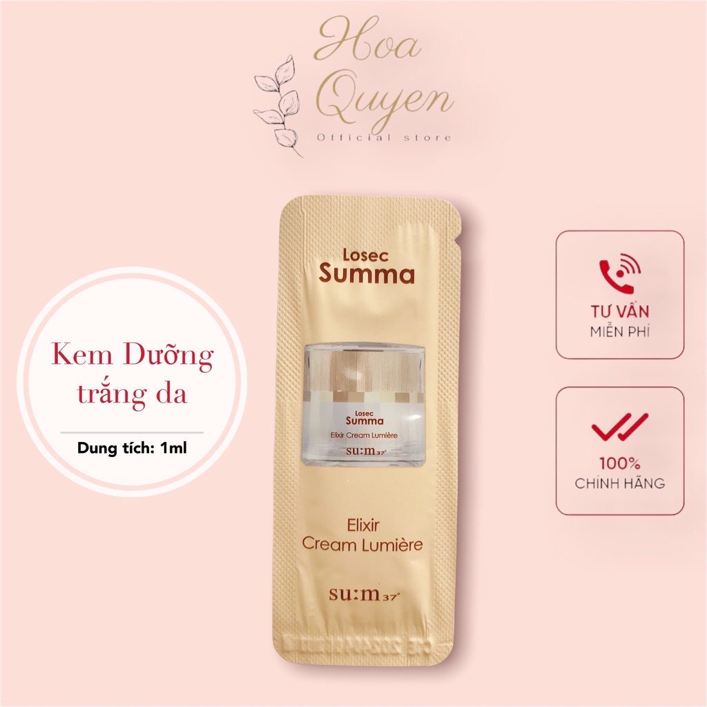 Gói Kem Dưỡng Truyền Trắng, dưỡng ẩm, tái sinh da Su:m Losec Elixir Cream Lumière chống lão hóa da