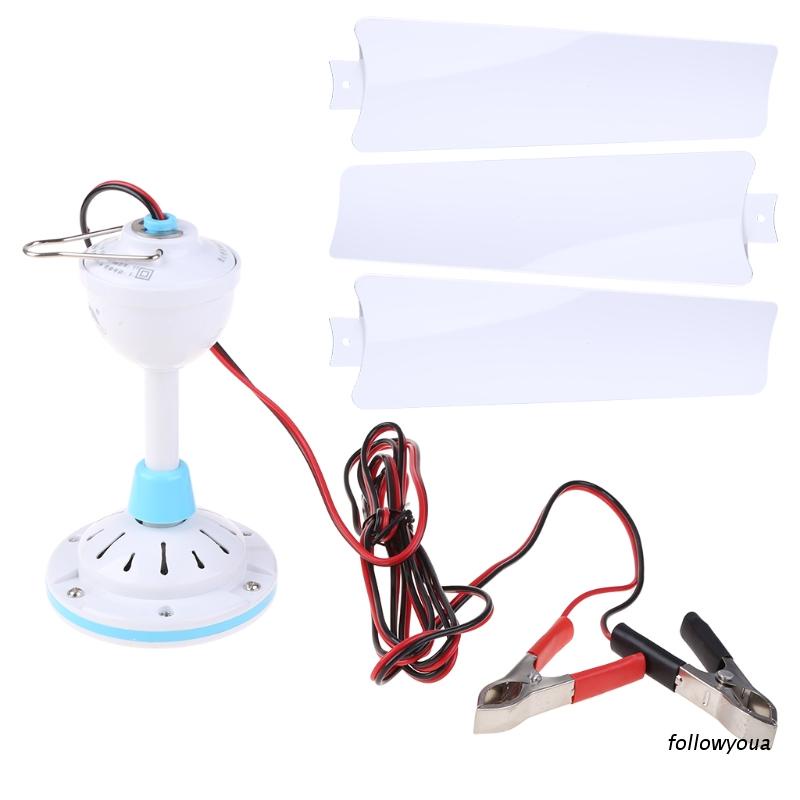 Quạt Làm Mát Không Khí Gắn Trần Nhà 12V Với Cáp 2.4m Thông Dụng Cho Giường Ngủ/Cắm Trại Ngoài Trời