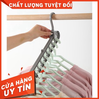 Móc treo quần áo 9 lỗ đa năng thông minh , thanh treo đồ 9 lỗ tiết kiệm diện tích