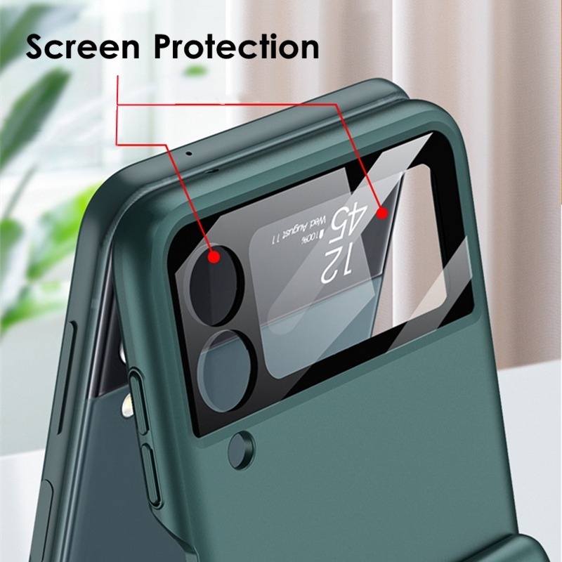 Ốp Điện Thoại Siêu Mỏng Chống Sốc Có Vòng Đỡ Nam Châm Cho Samsung Galaxy Z Flip 3