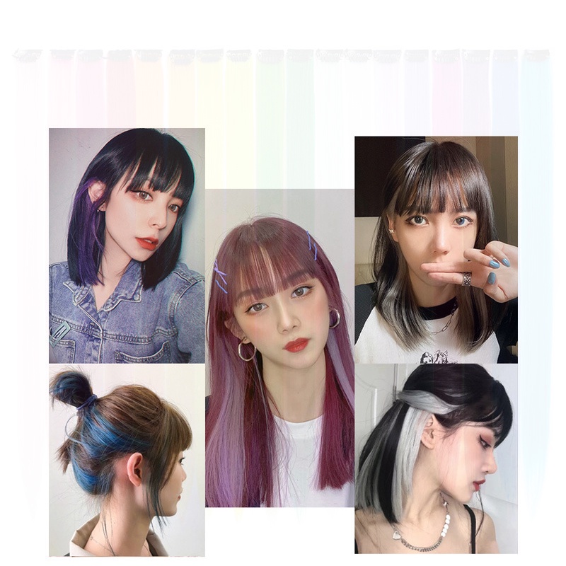 Bộ Tóc Giả Dài Nhuộm Màu Thời Trang Cho Nữ