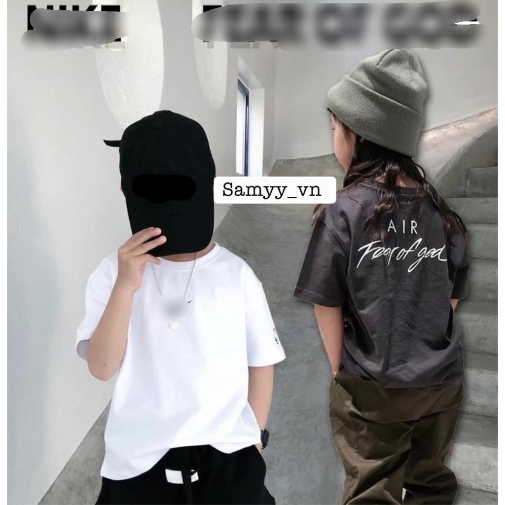 Áo thun tay lỡ cho bé và gia đình  Fear of god Air , áo cộc tay nam nữ unisex, Samyy_vn