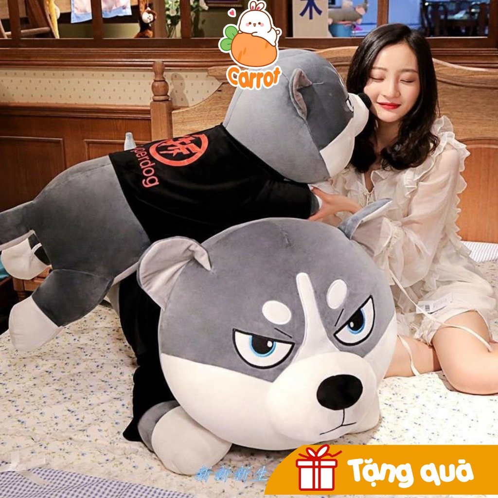 [Rẻ Vô Địch] Gấu Bông Chó Husky Mặt Ngáo - Gối Ôm Chó Ngáo Siêu Top Khổng Lồ Size 1m5/1m2/1m/80cm