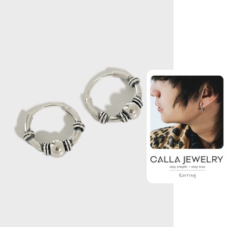 Khuyên tai bạc tròn cá tính unisex CallaJewelry l E043