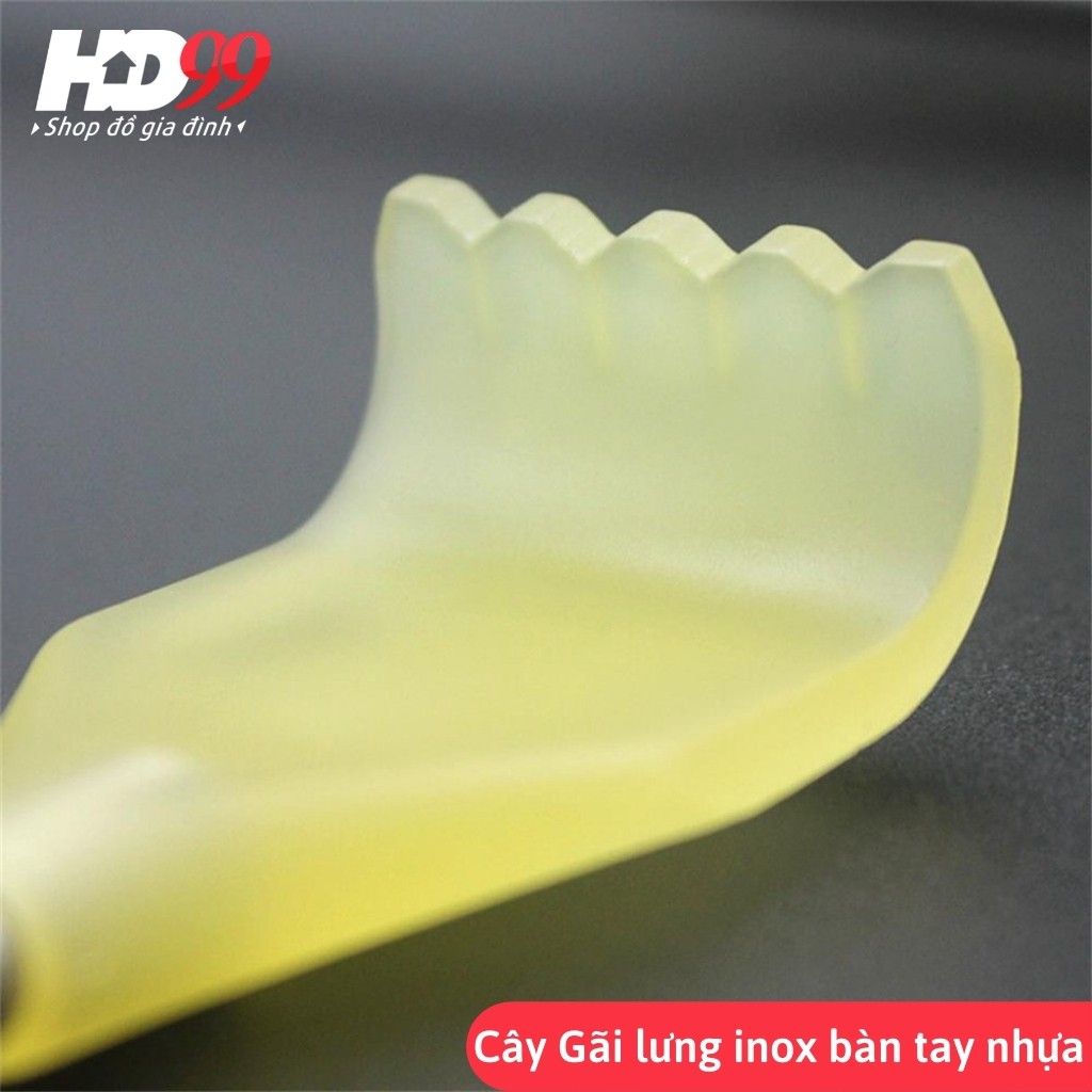 Cây Gãi Lưng Rút Gọn hình Bàn tay thông minh Cán Inox, đầu gãi bằng Nhựa cứng