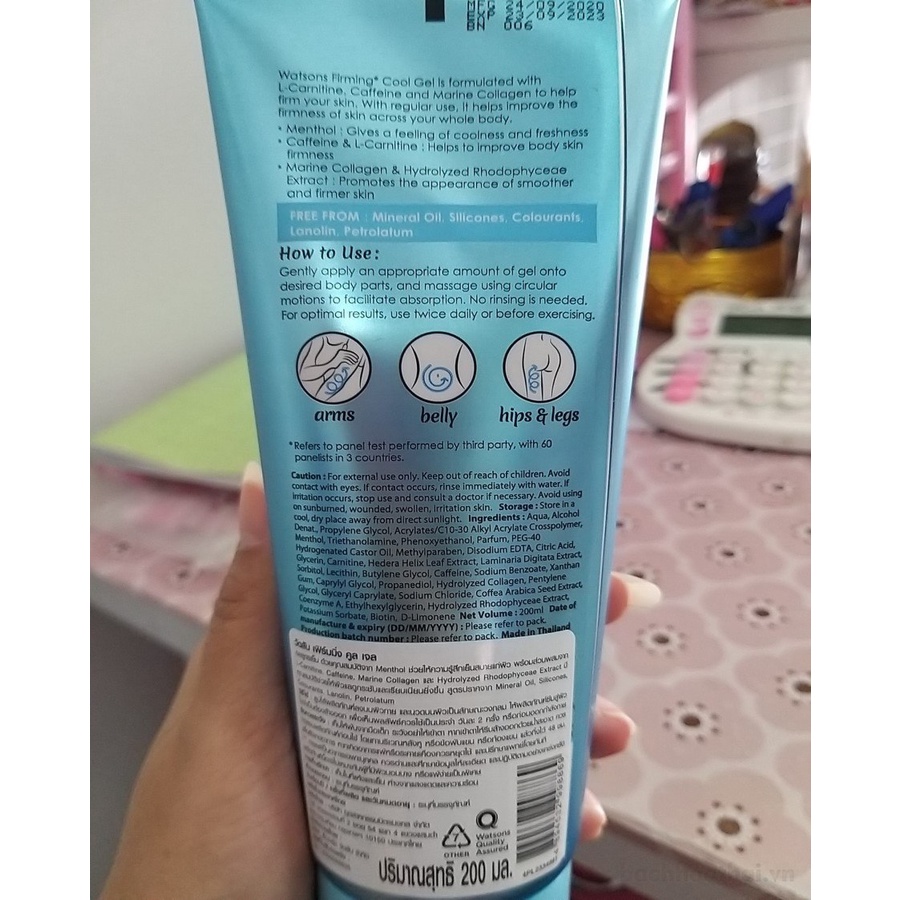 Gel lạnh tan mỡ WatSoņs Firming Cool Gel Thái Lan