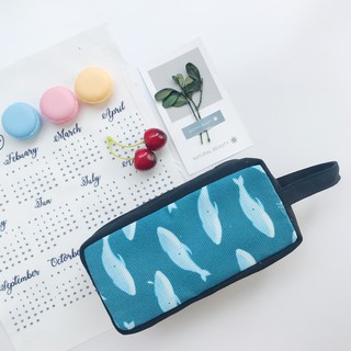 [Hình chụp thật] Bóp Viết Vải Canvas Cá Voi Xanh