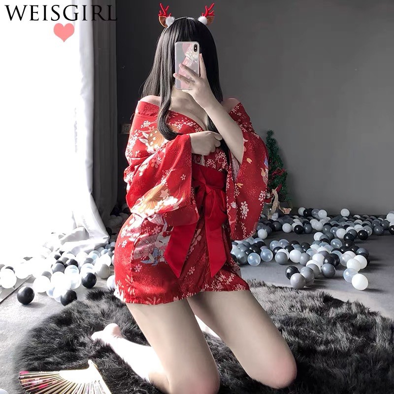 QR1597 Kimono Đai Nơ Họa Tiết Nhật Bản • Trang Phục Cổ Trang Geisha Cao Cấp • Cóplay Gái Nhật Sexy • MY9580 | BigBuy360 - bigbuy360.vn