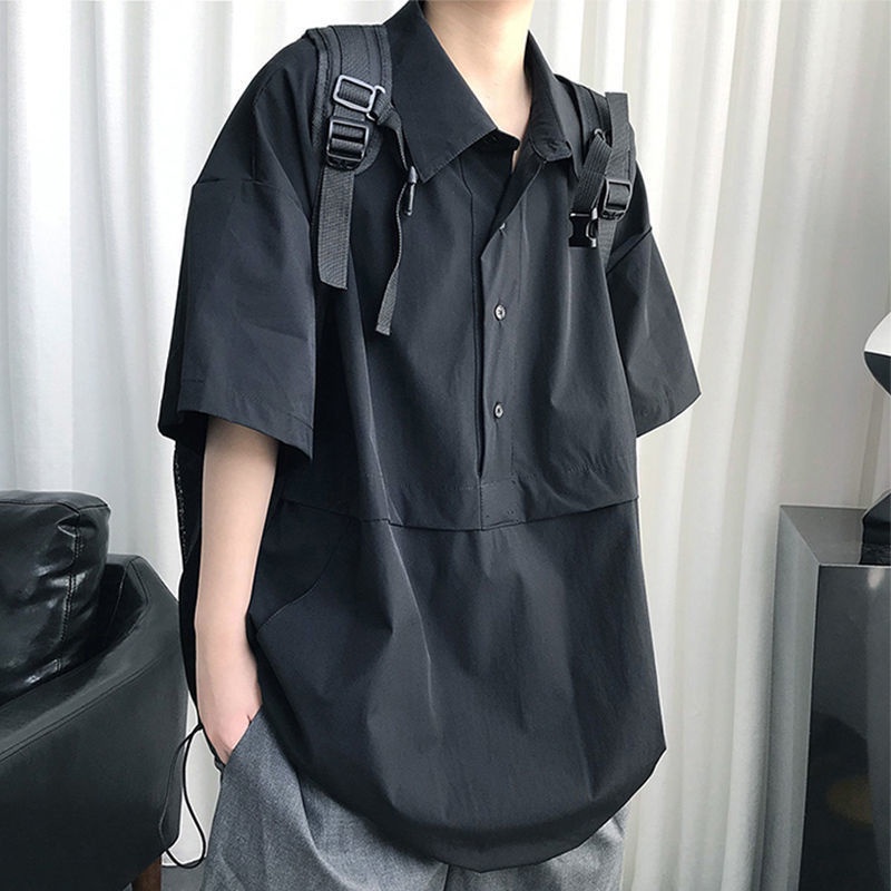 Polo tay ngắn Áo Thun polo Ngắn Tay Form Rộng Phong Cách Hàn Quốc Dành Cho Nam