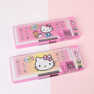 Hộp Bút Nhựa 2 Ngăn Hình Hello Kitty