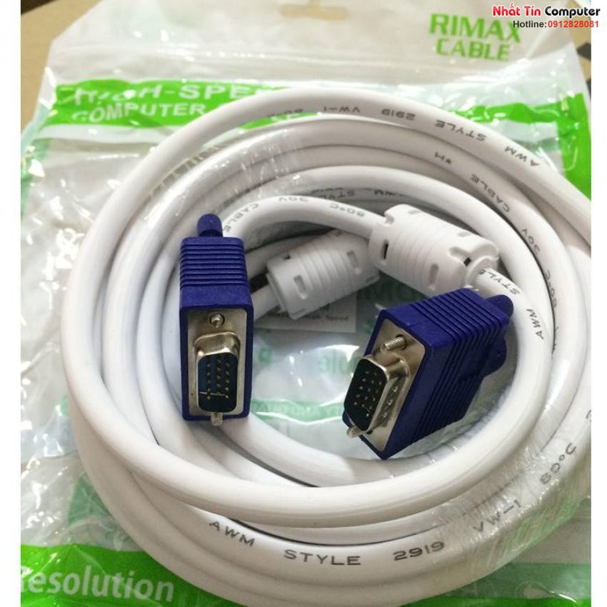 Cable VGA dài 1,5m - 3m - 5m - 10m -15m -20m kết nối từ PC,  đến màn hình, máy chiếu theo chuẩn VGA chống nhiễu.