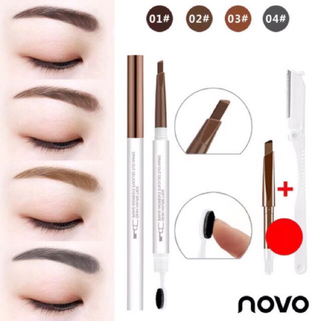 [Nội địa Trung] Kẻ mày Novo 3 in 1 Precise Shape Eyebrow