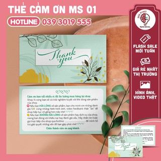 1000 Thẻ Cảm Ơn, Thẻ Cảm Ơn Khách Hàng Siêu Xinh - Mã Số 01