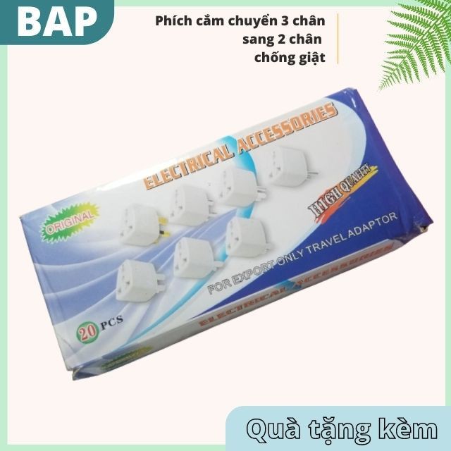 Phích Cắm Chuyển 3 Chân Sang 2 Chân Chống Cháy