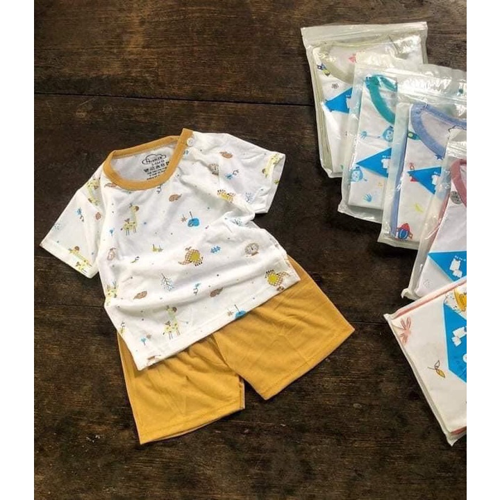 Bộ đồ cộc tay cho bé AVALER chất thun lạnh túi zip cực mềm mát phù hợp với trẻ em 7-18kg
