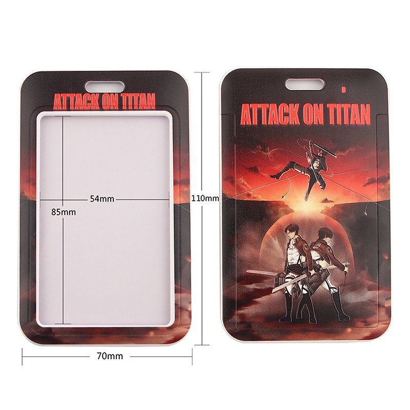 Vỏ Bảo Vệ Thẻ Kèm Dây Đeo Cổ In Hoạt Hình Attack on Titan Dễ Thương Cho Học Sinh