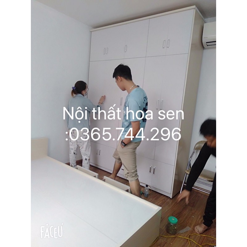 Tủ quần áo nhựa thường cỡ đại không cong vênh ẩm mốc mối mọt 245 x 205 x 51 cm - Tủ Nhựa Hoa Sen