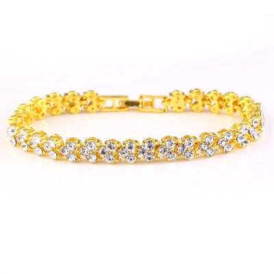 Vòng tay mạ vàng đính đá pha lê lấp lánh kiểu dáng thời trang sang trọng dành cho nữ | BigBuy360 - bigbuy360.vn