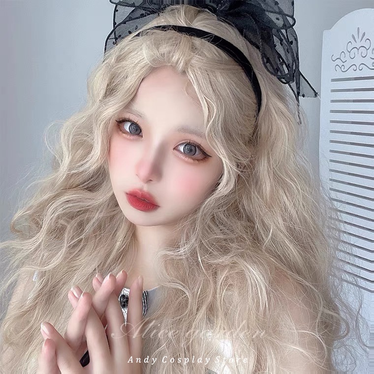 Tóc giả/ Wig teen vàng xù Jazmin Alice Garden