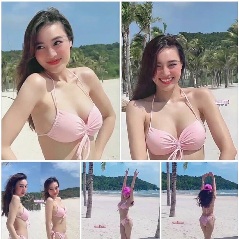 Bikini 2 mảnh Ninh Dương Lan Ngọc mẫu hót áo rút dây giữa ngực( kèm video+hình thật) em