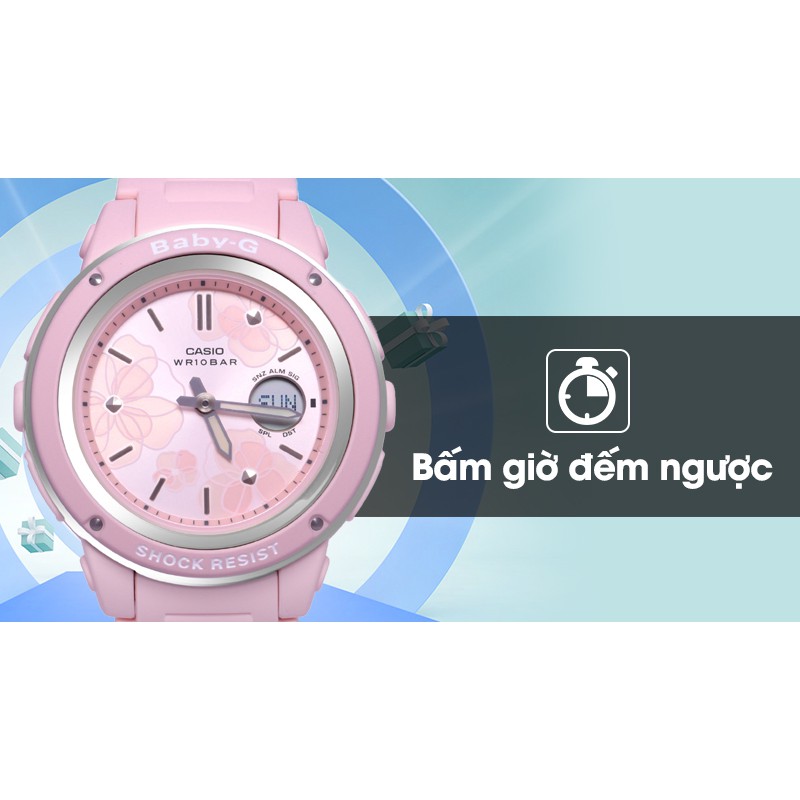 Đồng hồ Nữ Baby-G BGA-150FL-4ADR - dây nhựa - kim điện tử- đồng hồ đại chúng