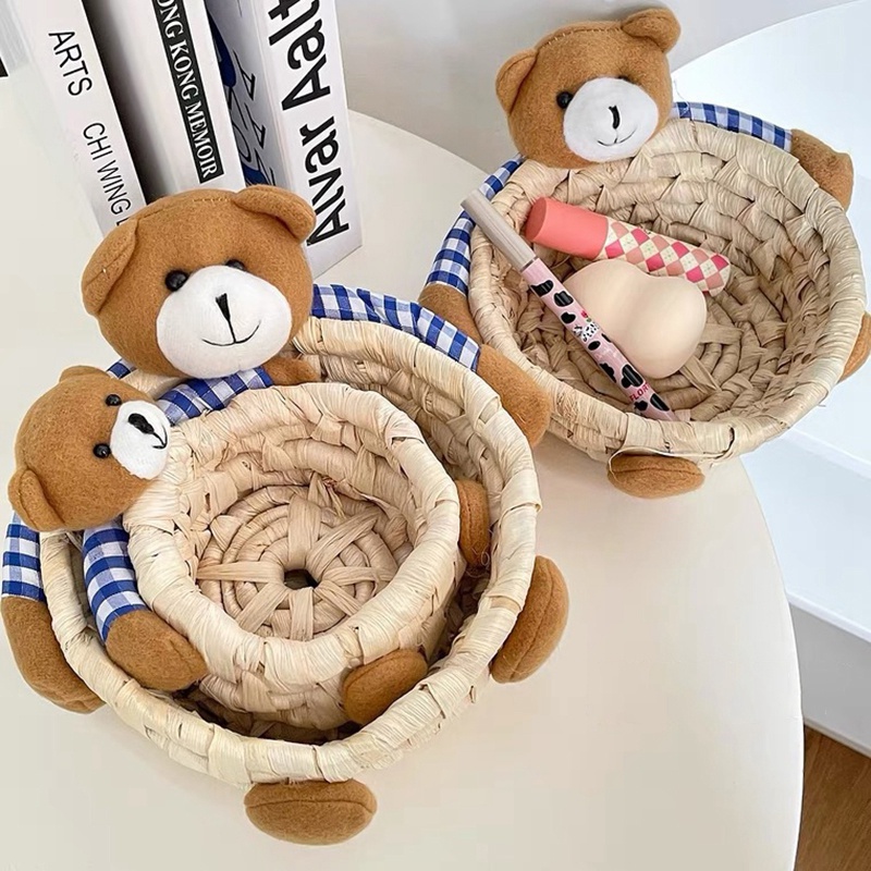 Giỏ Đựng Đồ Hình Gấu Dễ Thương Để Bàn