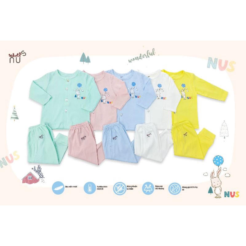 Luxry - Bộ dài tay sợi tre thỏ bóng bay cho bé 5-16kg