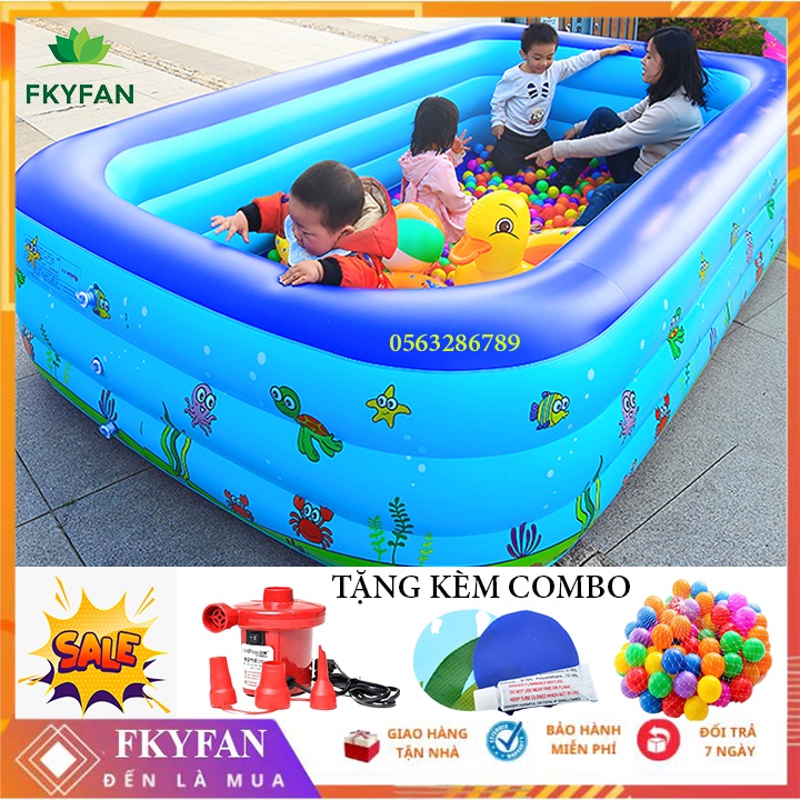 HỒ BƠI cho bé 3 tầng loại 3M, 2M6, 2m1 và 1m8,1M5, bể bơi CHO BÉ tặng kèm bơm điện