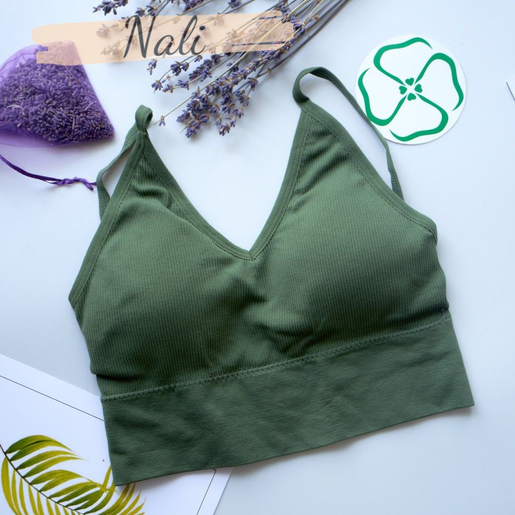 Áo bra thun len tăm, áo bra hở vai khoét lưng chữ u tập gym yoga NL016 | BigBuy360 - bigbuy360.vn