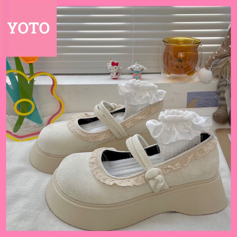 Giày lolita nữ độn đế cao,Giày da ulzzang nữ phong cách Hàn Quốc LT32