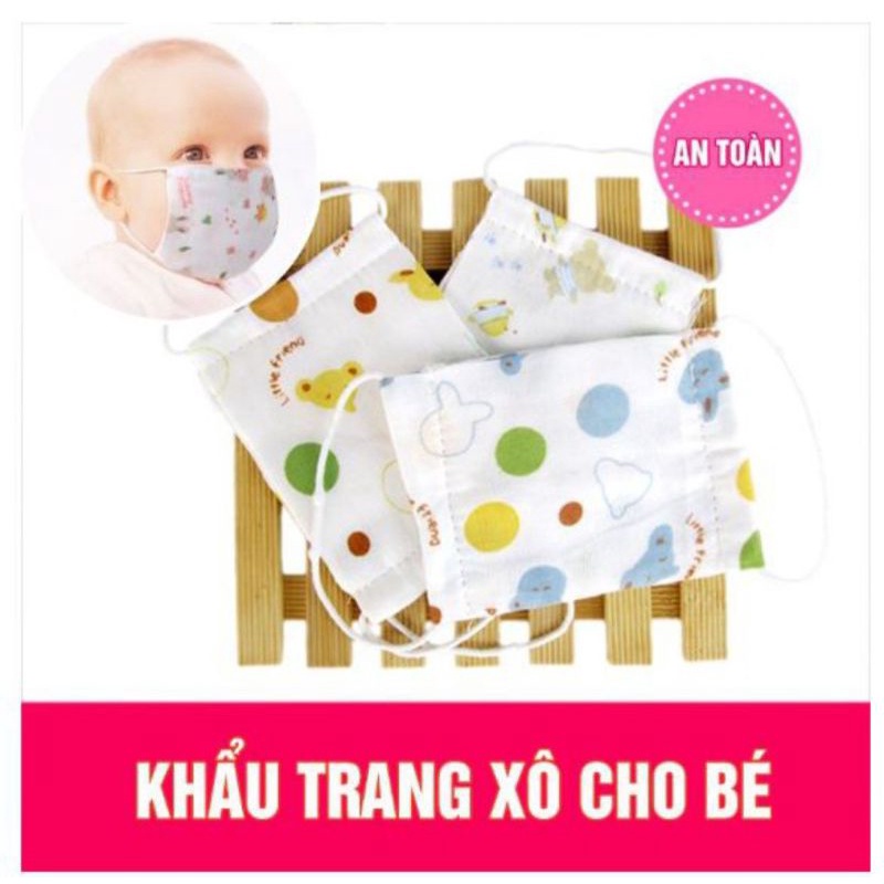 Khẩu trang vải xô cho bé từ 0-6tuổi