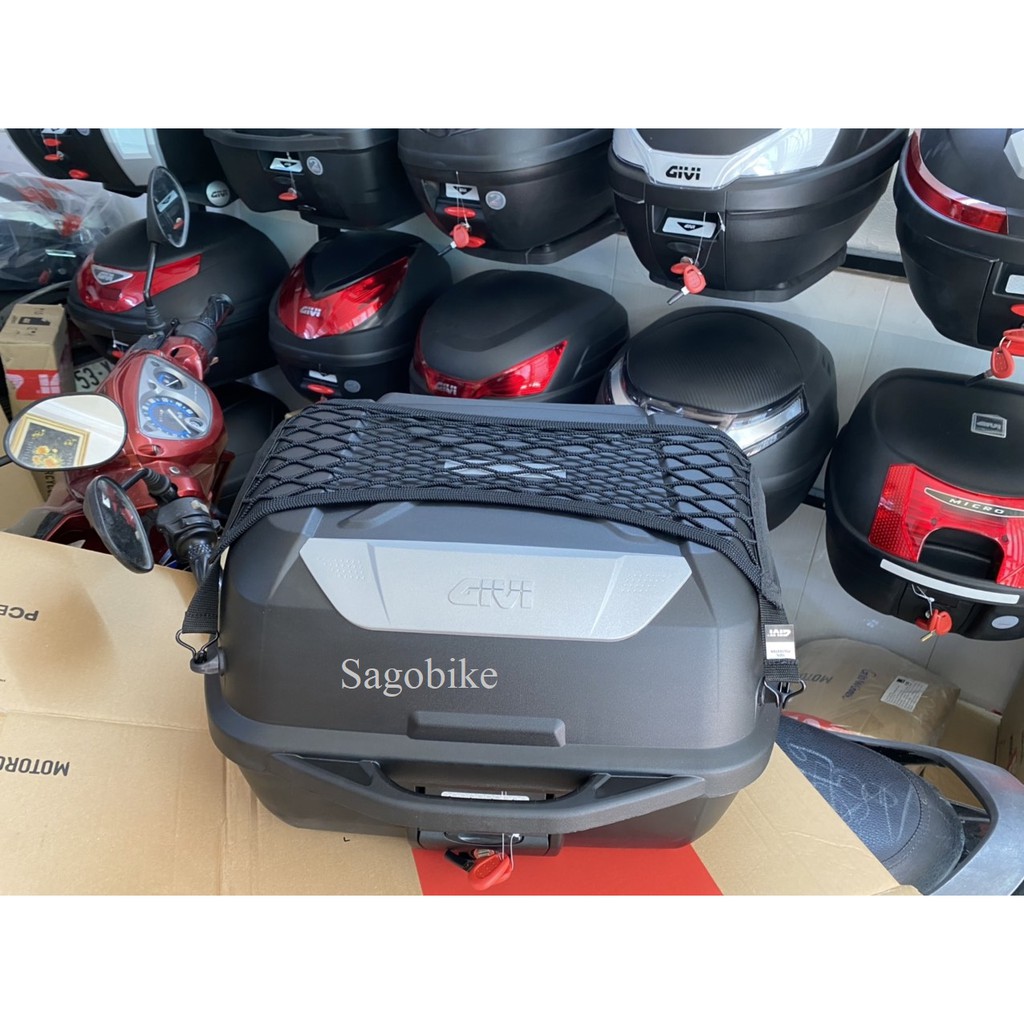 Combo thùng xe Winner X, thùng Givi E43NTL_ADV, baga HRV Winner X, thùng giữa Givi G12N và túi cặp hông Givi EA101B