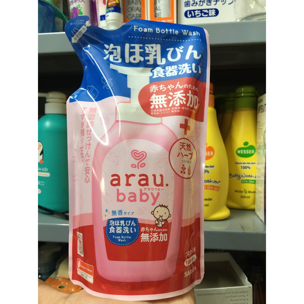 NƯỚC RỬA BÌNH SỮA ARAU BABY TÚI 450ML