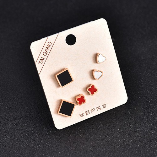 Bộ 3 Đôi Bông Tai Titan Ko Han Rỉ TT 3676