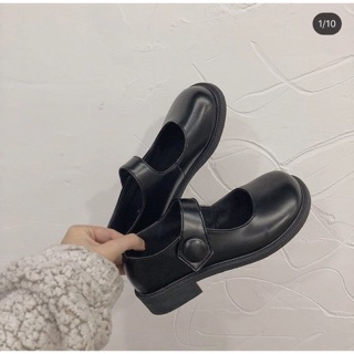 [order] Giày búp bê đế cao (nâu/đen)