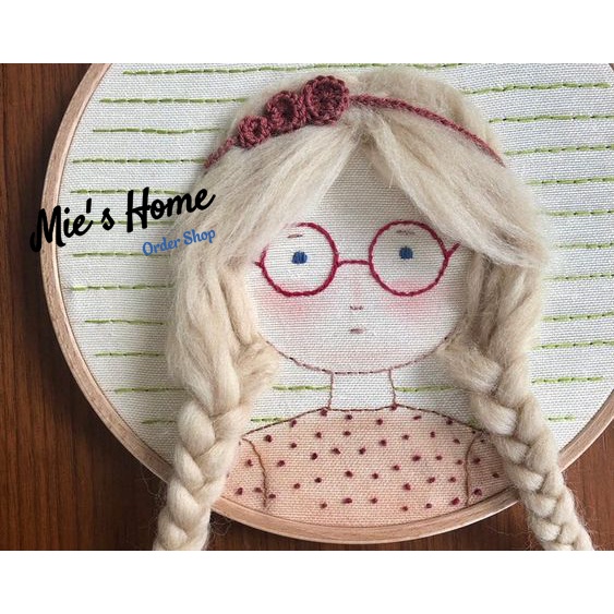 DIY Bộ kit tự thêu tranh cô gái đáng yêu-làm tóc cho cô gái -tự thêu trang trí nhà cửa Decor Handmade - MEO Shop | BigBuy360 - bigbuy360.vn