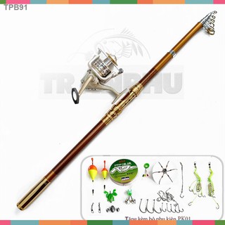 Bộ cần câu shimano vàng + máy yolotfb 6000 + tặng kèm 11 phụ kiện tpb91
