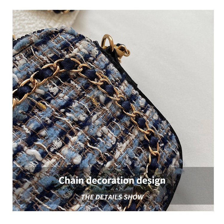 Túi Xách Đeo Vai Chất Liệu Vải Tweed Mềm Mại Phong Cách Cổ Điển Thời Trang Cho Nữ