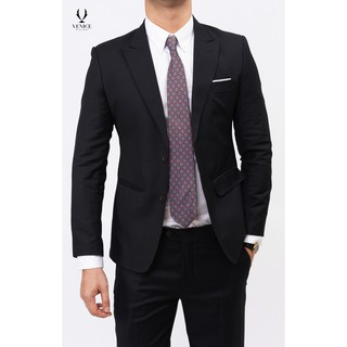 Áo Vest Nam - VENISCE - Màu Đen 2 Tà 2 Cúc, Chất Liệu Cotton