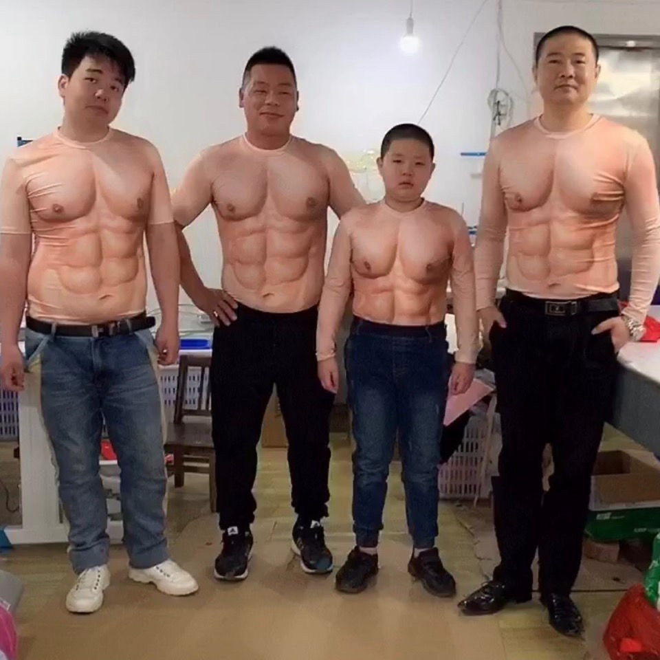 Áo Thun Nam In Hình Cơ Bắp 3d Vui Nhộn Thời Trang