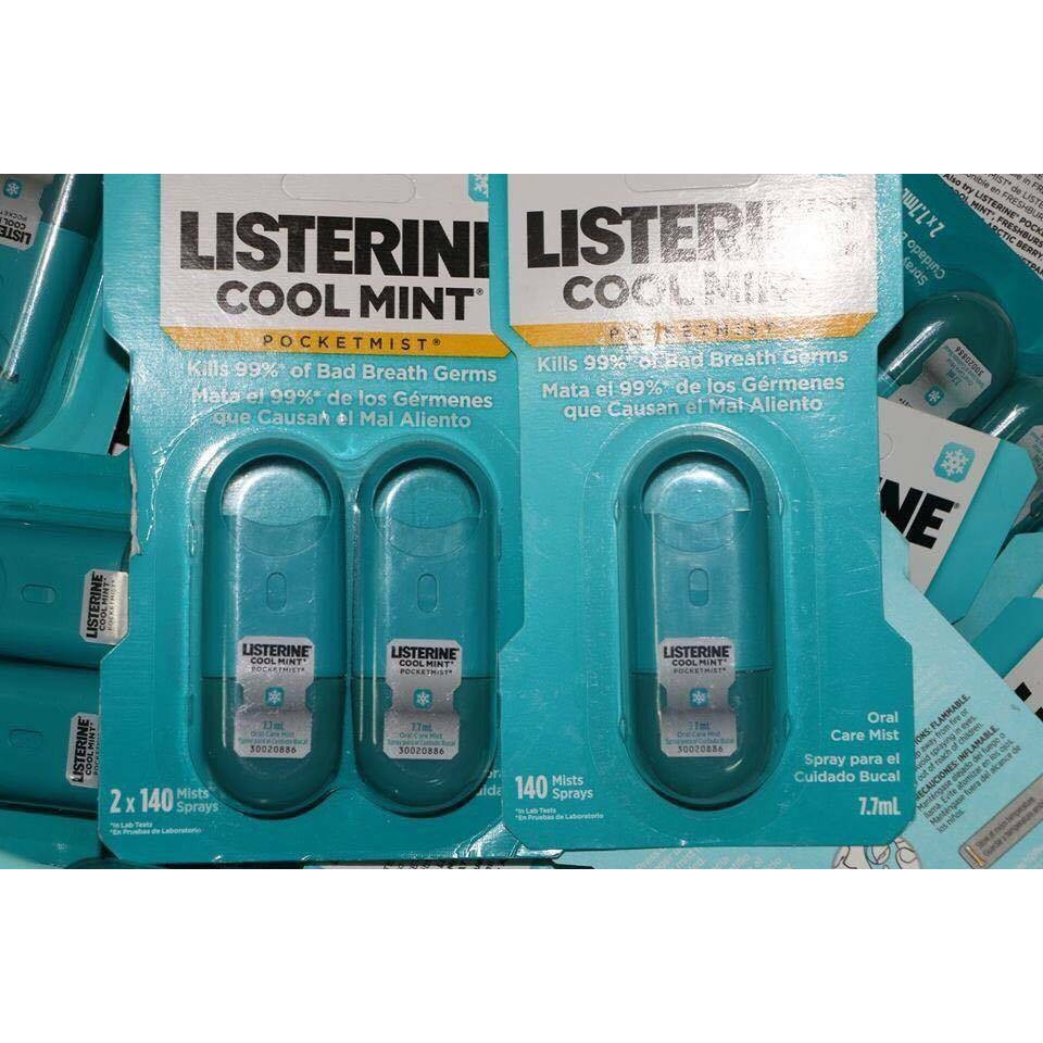 Xịt thơm miêng Listerine Cool Mint Pocket Mist 7.7ml Mỹ set 2 lọ xịt