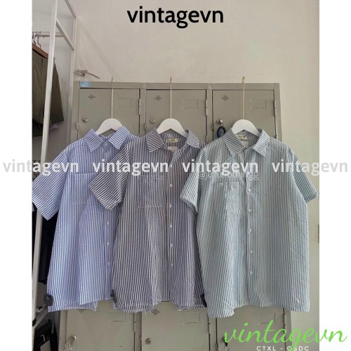{vintagevn} áo sơ mi sọc kẻ xẻ sau, áo babydoll sọc kẻ xẻ sau có [video+ ảnh thật] A360 | BigBuy360 - bigbuy360.vn