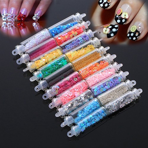 *˚View*✧⁺20Pcs Mini Glass Bottle Nail Art Tips Stickers Decoration Manicure DIY Accessory