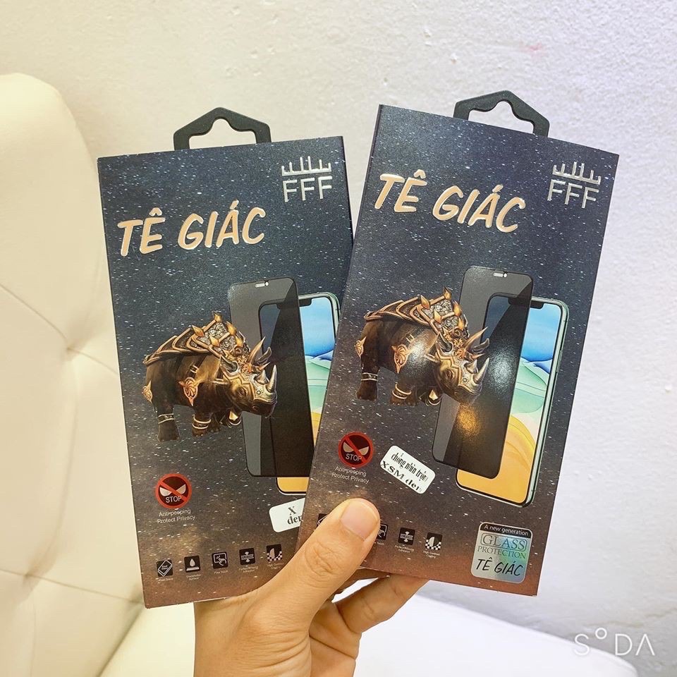 Kính cường lực chống trộm full màn Tê giác - full màn - full dòng 6 đến 12 pro max