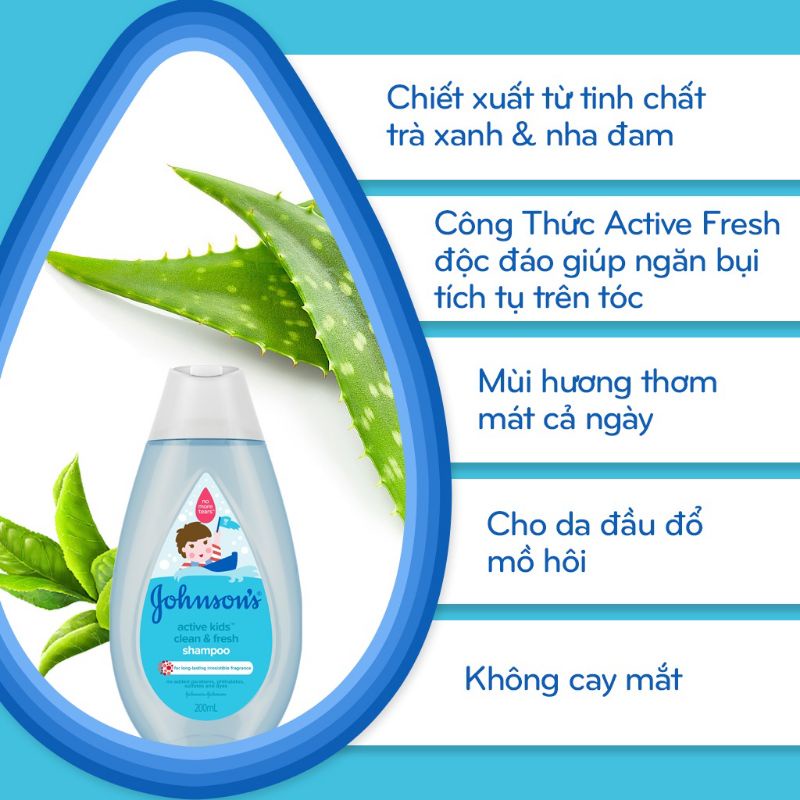 Dầu gội Johnson's Active Kids Clean&amp;Fresh 200ml