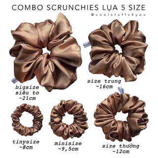 COMBO 5 Buộc Tóc Full Size Vải Lụa Mềm Mịn Màu CÁNH DÁN