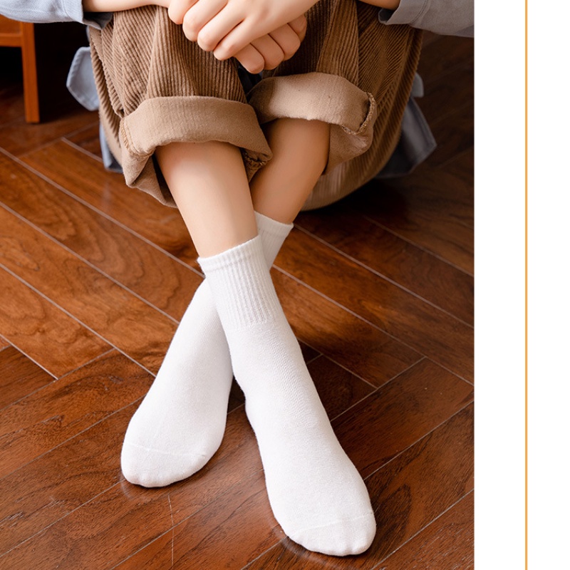 Vớ cotton thêu họa tiết đơn giản phong cách Hàn Quốc mới